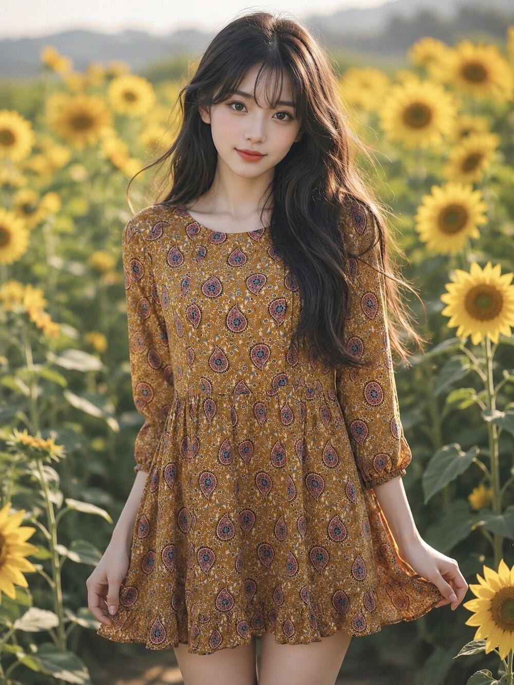 Zara Wandering Soul Golden hour boho prairie flowy mini dress Read Descrip